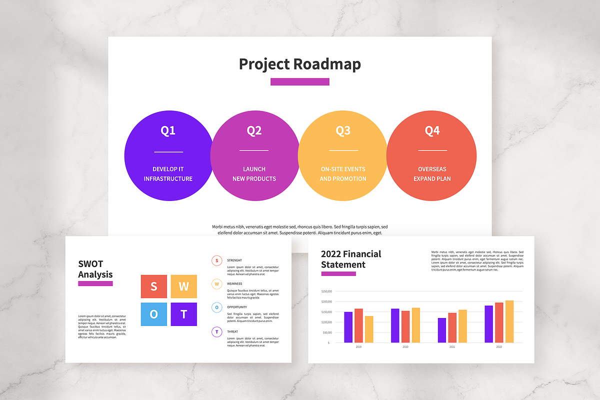 Modern business chart presentation, a Presentation Template by peterdraw