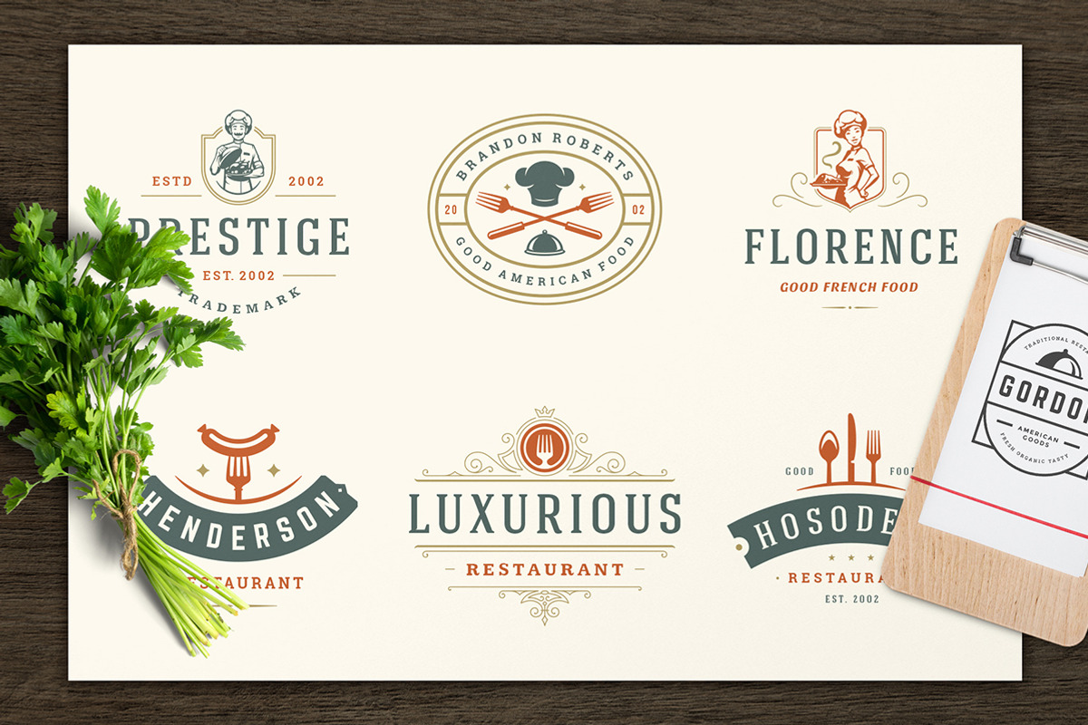 Restaurant Logos & Badges Bundle, a Branding & Logo Template by Vasya Kobelev (Photo 45 of 54)