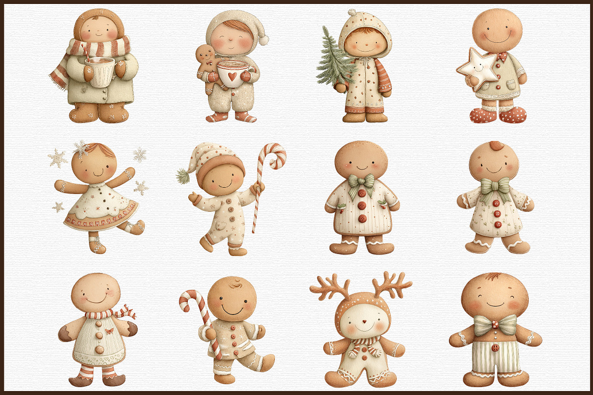 Christmas Gingerbread Man Clipart Bu, an Illustration by Sublimation Artist (Photo 3 of 6)