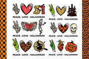 Peace • Love • Halloween Collection, an Illustration by Moloko88 (Thumbnail 1 of 5)