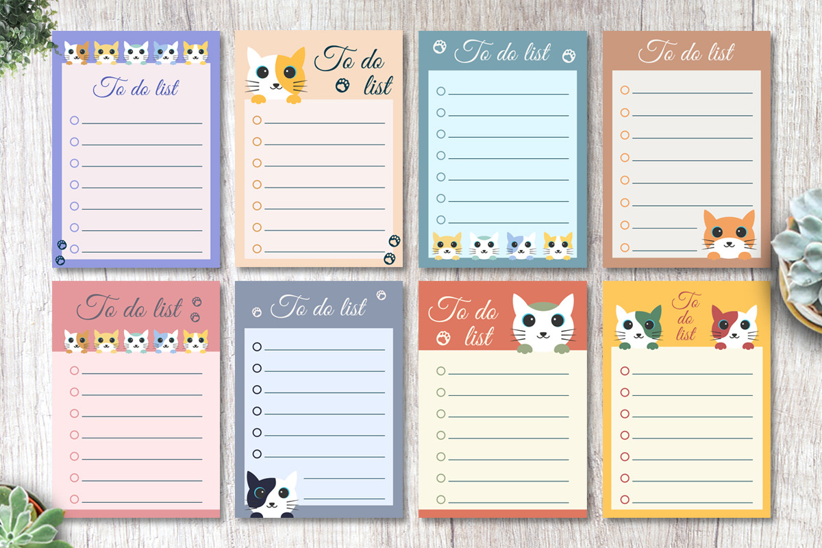 Cute Cat To Do List Template, a Stationery Template by SefriMujiRahayu (Photo 3 of 3)