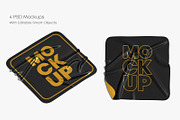 Square Crumpled Stickers Mockup Set, a Print Template by Graphic Bird (Thumbnail 3 of 6)