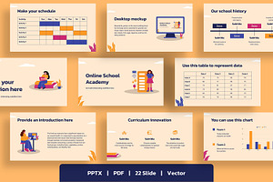 Online School Academy Google Slides, a Presentation Template by BumbleGraph Studio