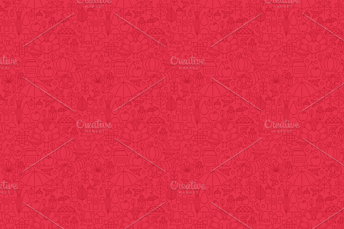 Thanksgiving Line Seamless Patterns, a Pattern Graphic by Anna_leni (Photo 2 of 7)