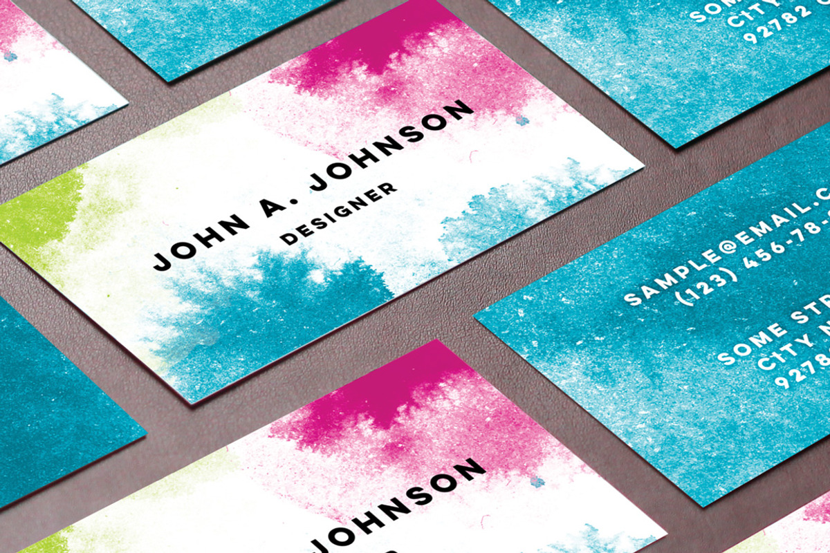 Watercolor Business Card Template, a Business Card Template by lissius (Photo 2 of 5)