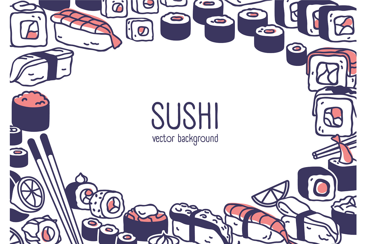 Sushi backgrounds, menu cover design, a Food Illustration by Good Studio (Photo 3 of 5)