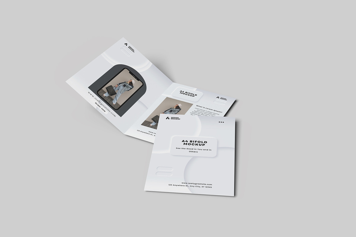 A4 Bifold Mockup, a Print Template by mahhyud (Photo 2 of 7)