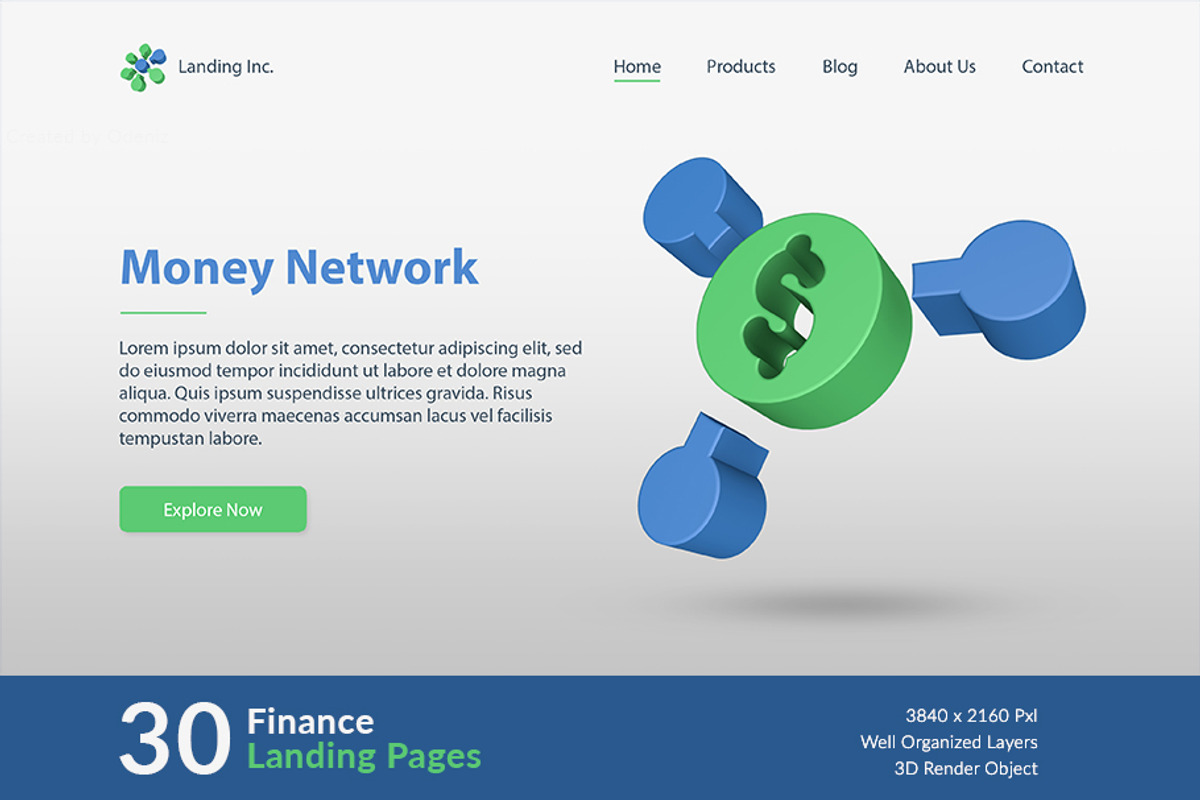 Finance Landing Pages, a Templates & Theme by Odeniz (Photo 17 of 31)