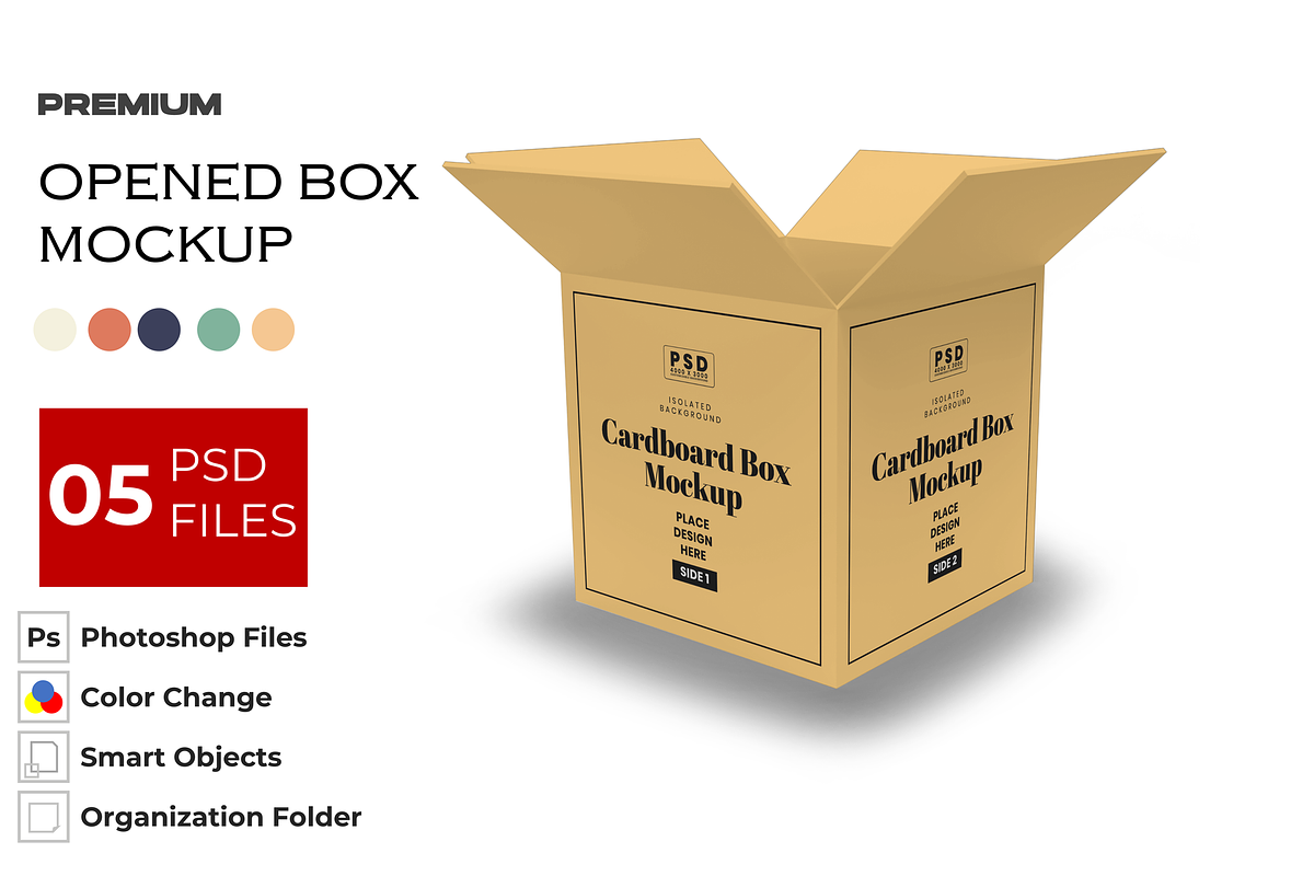 Opened Box Mockup, a Product Mockup by DigitAuras (Photo 1 of 3)