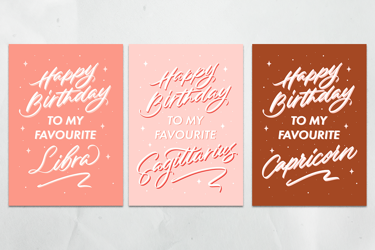 Astrology Birthday Cards (Printable), a Card Template by Leah Design (Photo 5 of 5)