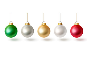 Christmas tree bauble set in 3d, an Object Illustration by art PVP - market
