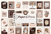 Paper & Press Insta Post Templates, a Social Media Template by Hell Yeah Designs (Thumbnail 1 of 10)