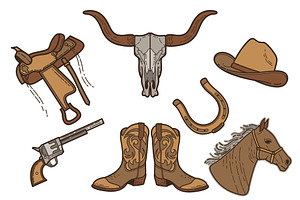 Coboy Wild West Vector Set