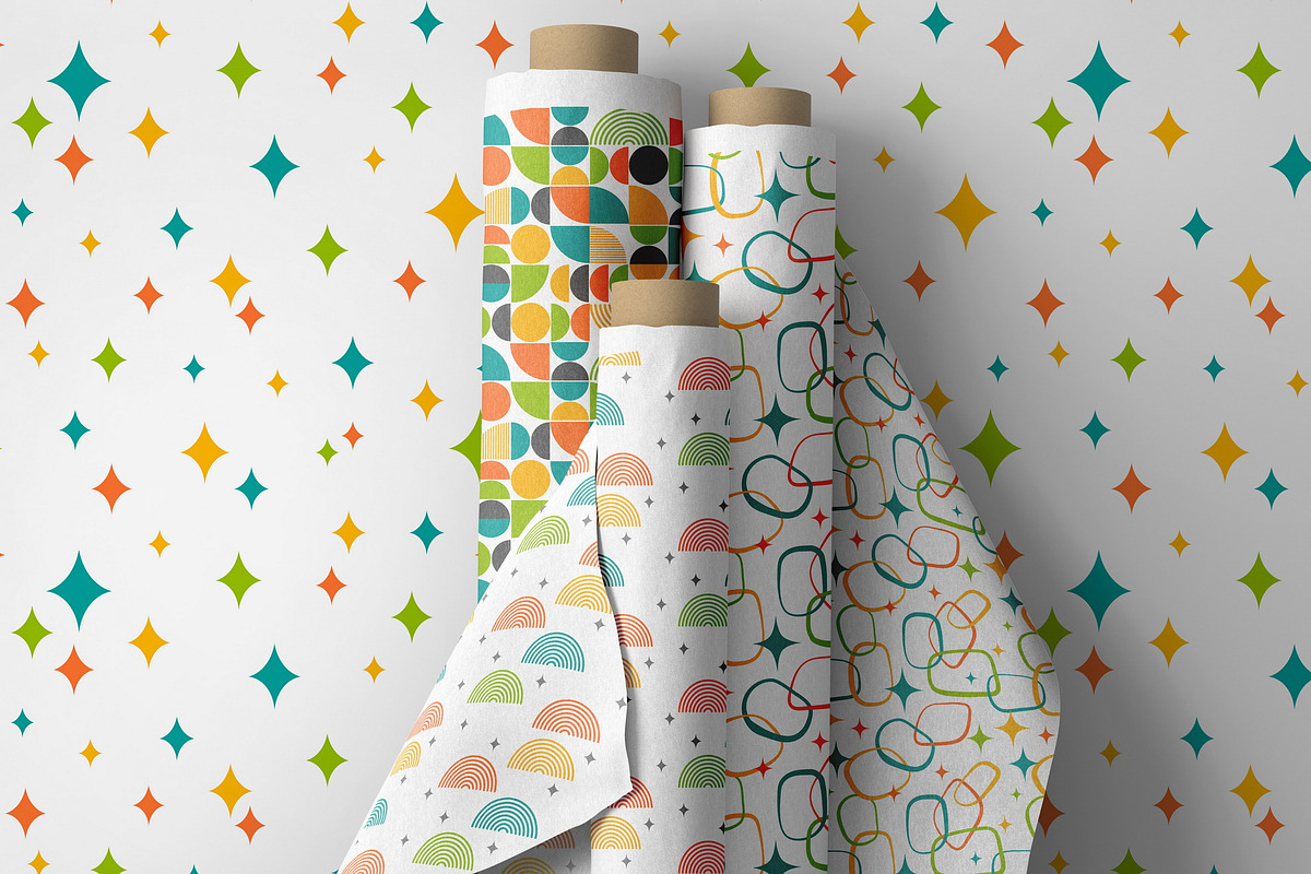Mid Century Modern Seamless Patterns, a Pattern Graphic by ArtIrisArt (Photo 5 of 7)