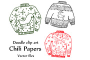 Ugly Sweater ClipArt and ABR brushes, a Graphic by chilipapers (Thumbnail 3 of 3)