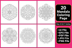 Mandala Coloring Book Pages, a Pattern Graphic by mirajeee