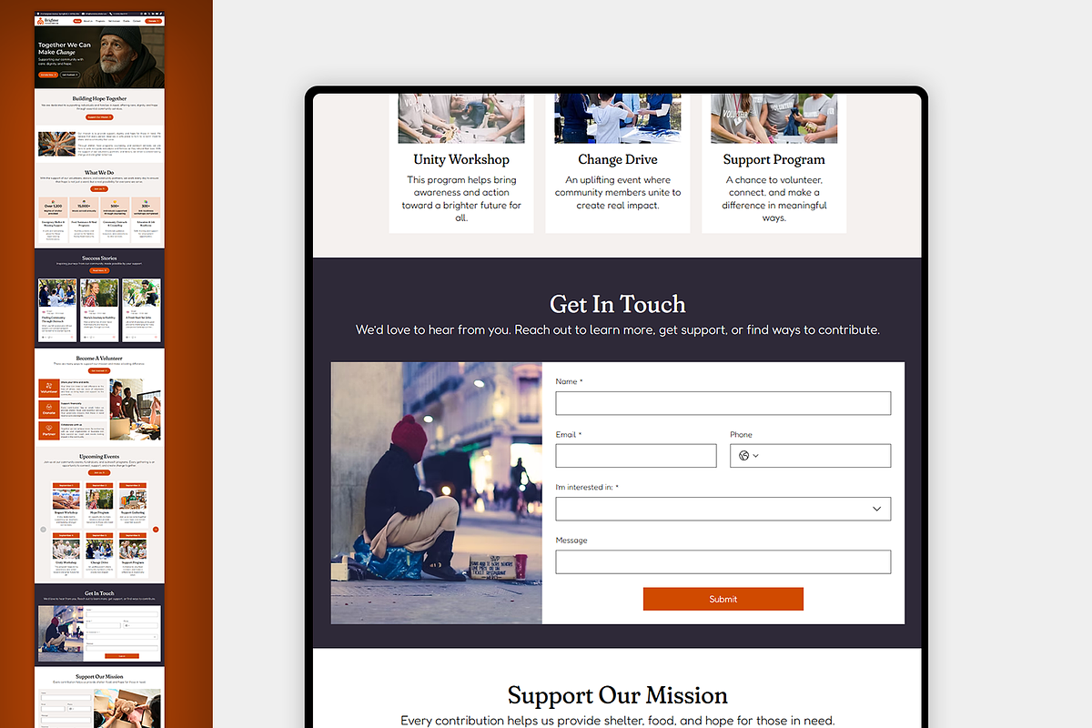 Homeless Shelter / Volunteer Website preview 7