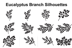 Eucalyptus Foliage Silhouette Set