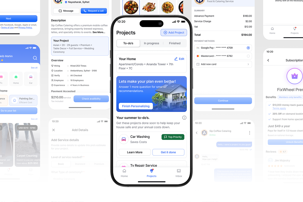 FixWheel - Home Service App Ui Kit, an UI Kit Template by floxui (Photo 4 of 9)