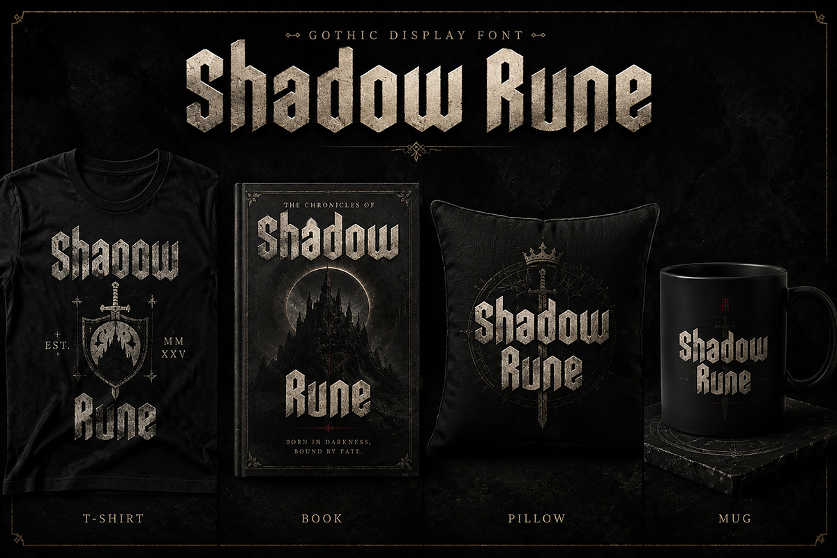 Shadow Rune —Gothic Blackletter Font, a Blackletter Font by Wow Magic (Photo 2 of 4)