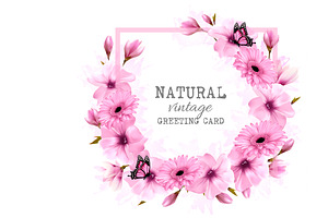 Natural Vintage Greeting Card Vector