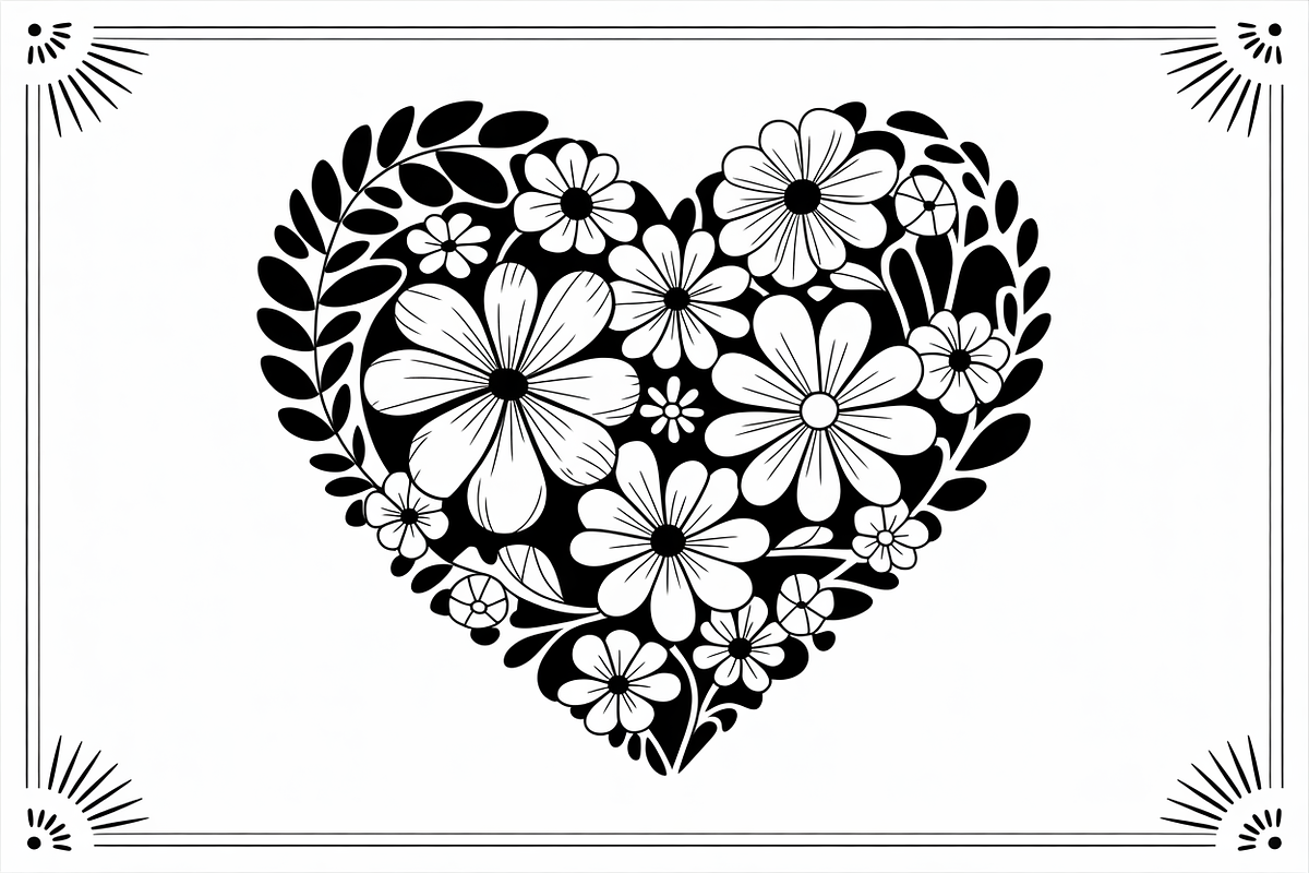 Elegant Black Floral Heart, an Illustration by Amazin_art (Photo 3 of 16)