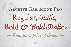 Archive Garamond Pro Family Of 4