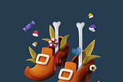 Halloween PumpkinClipart & Patterns, a Seasonal Illustration by Alina Kruss (Thumbnail 6 of 11)