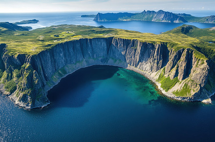 Majestic coastal cliffs near water, a Photo by Beautiful things