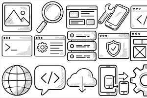 Web Development Icons, an Object Graphic by nikagraphic