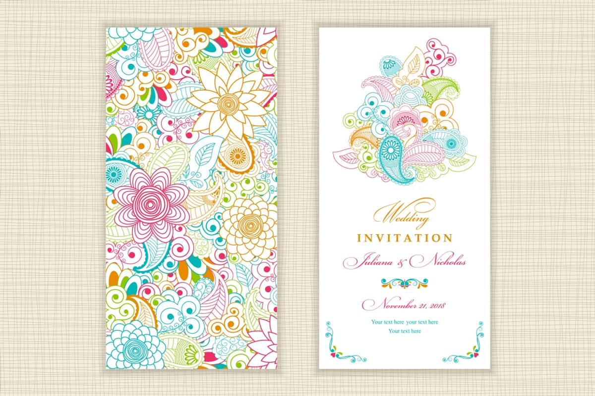 Set of Invitation and patterns, a Card Template by NataLito (Photo 5 of 7)