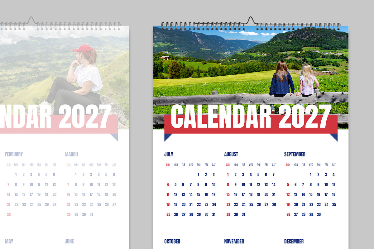 Creative Two Page Calendar 2027, a Stationery Template by MightyDesign (Photo 4 of 8)