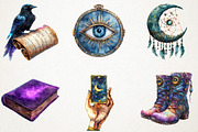 Halloween Mystical Witch Clipart, an Illustration by RobertsArt (Thumbnail 6 of 7)