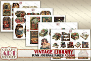 Library Junk Journal Pages ADDON, a Decorative Illustration by CraftArtStory (Thumbnail 2 of 5)