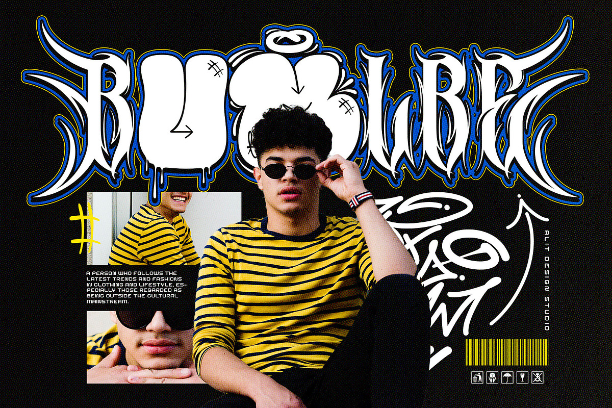 Bubble Core Graffiti Mix Metal Font, a Blackletter Font by alit design (Photo 7 of 22)