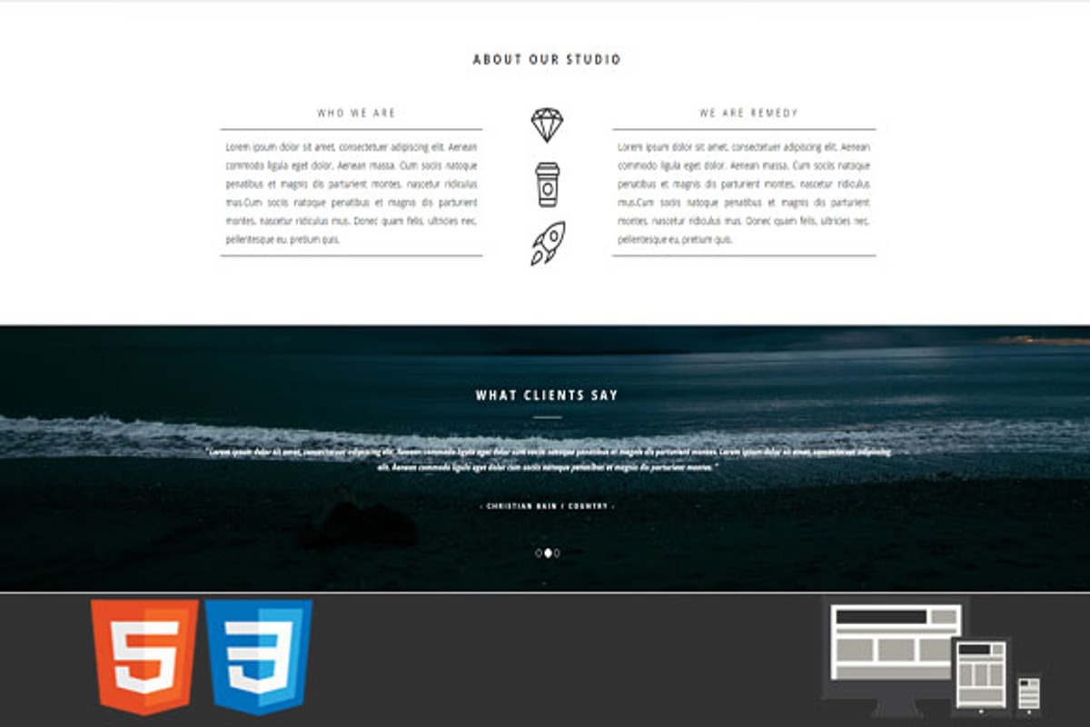 Remedy One/Multi Page HTML Template, a HTML Template by earthquake (Photo 4 of 7)