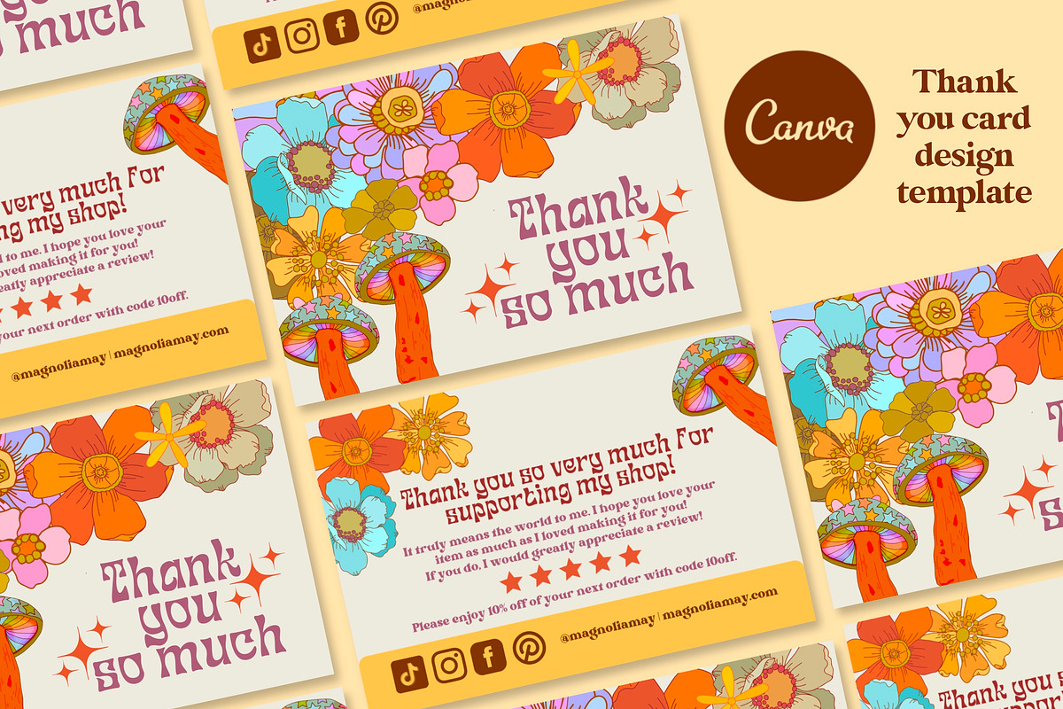 Retro Flowers Logo Canva Template, a Branding & Logo Template by Dear Darling Design (Photo 4 of 7)