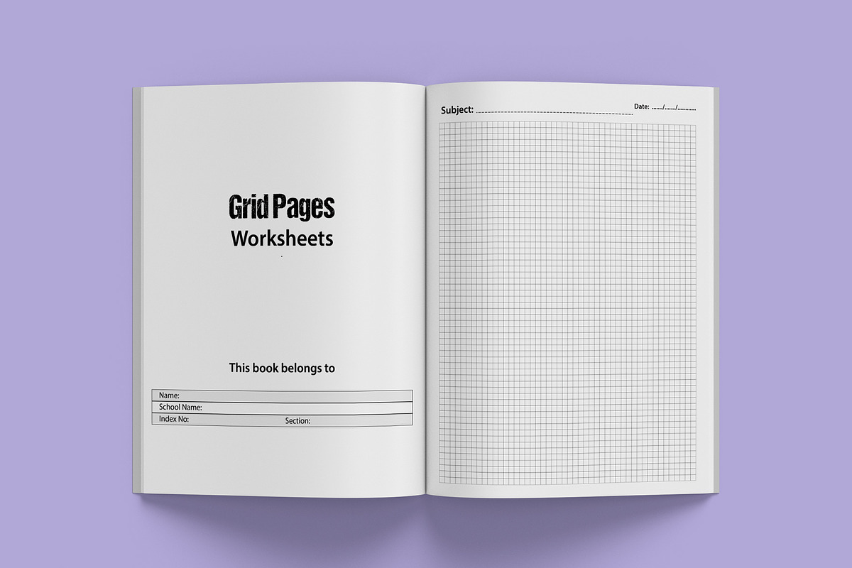 Grid Pages Worksheet for Students, a Graphic by Hitubrand