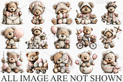 Whimsical Easter Teddy Bear Clipart, an Illustration by Canvas Craft (Thumbnail 3 of 7)