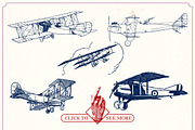 Vintage Aircraft Illustrations, a Transportation Illustration by Mr Vintage (Thumbnail 6 of 9)
