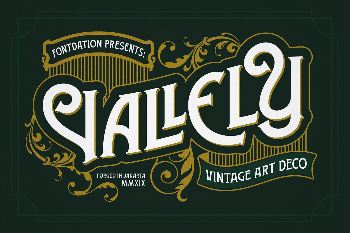 Vallely | Vintage Font, a Serif Font by Twicolabs Fontdation (Photo 1 of 9)