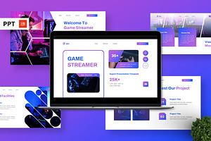 Game Streamer - Esport Powerpoint, a Presentation Template by Deepslide Studio