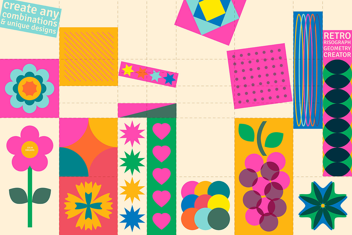 Retro Risograph Geometry Creator, an Object Graphic by Julia Dreams (Photo 4 of 10)