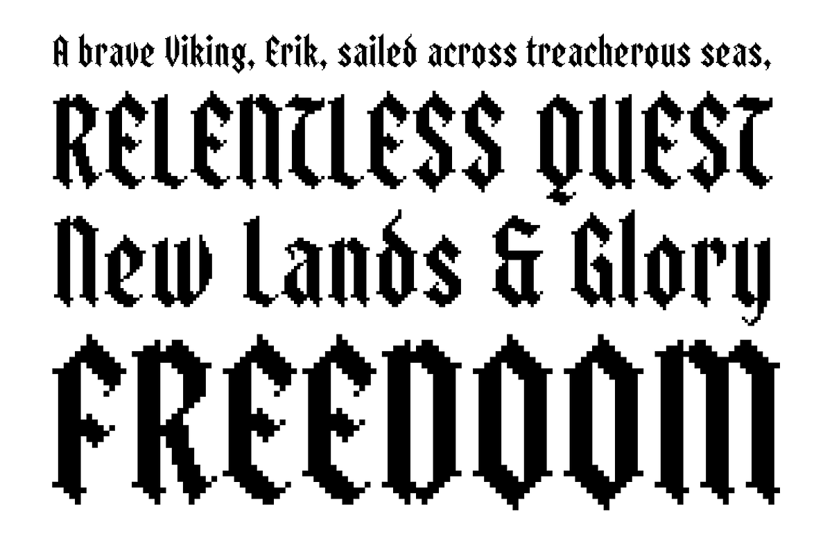 Rackbit - Display Blackletter Pixel, a Blackletter Font by Griyo Type (Photo 9 of 10)
