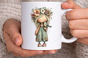 Whimsical Boho Spring Girl Clipart, an Illustration by Canvas Craft (Thumbnail 5 of 7)