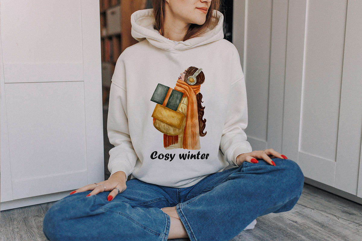 Watercolor christmas cosy winter set, a Background Graphic by Fresh art by Larysa (Photo 6 of 6)