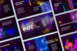 Buzz Night Club PowerPoint Template, a Presentation Template by Flat Icons