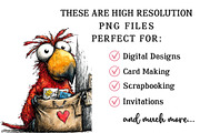 Funny Valentine Bird Clipart, an Illustration by OK Design (Thumbnail 5 of 6)