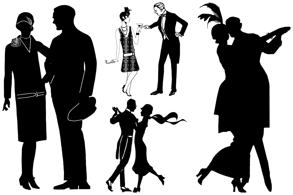 Gatsby Style Jazz Couples AI EPS PNG, an Illustration by FrankiesDaughtersDesign (Photo 3 of 8)