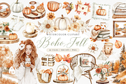 Boho Fall Clipart Bundle, a Seasonal Illustration by ClipArtCharm (Thumbnail 1 of 6)